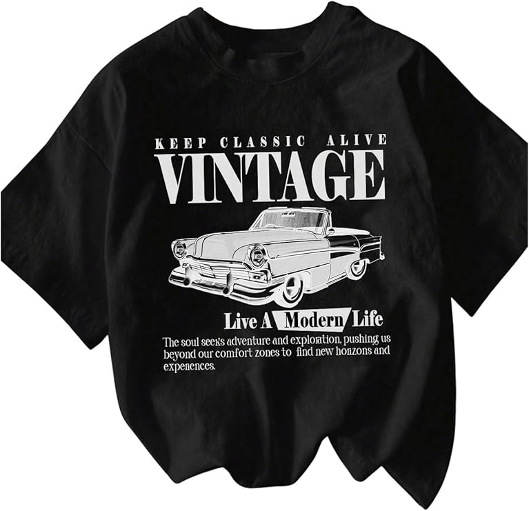 Vintage Black T Shirt for Men and Women Premium