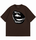 Lips Brown Oversized T-Shirt for Men and Women
