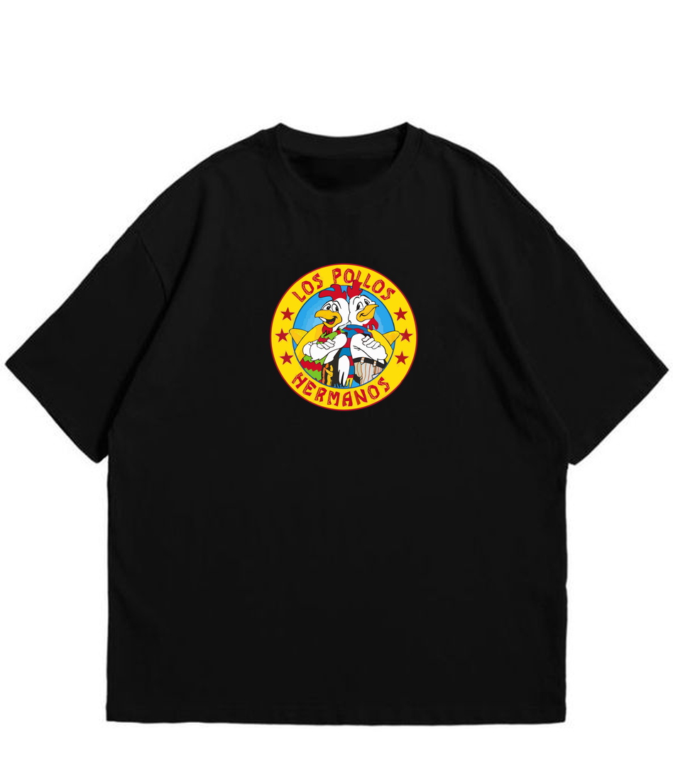LOS POLLOS HERMANOS Breaking Bad Black Oversized T Shirt for Men and Women
