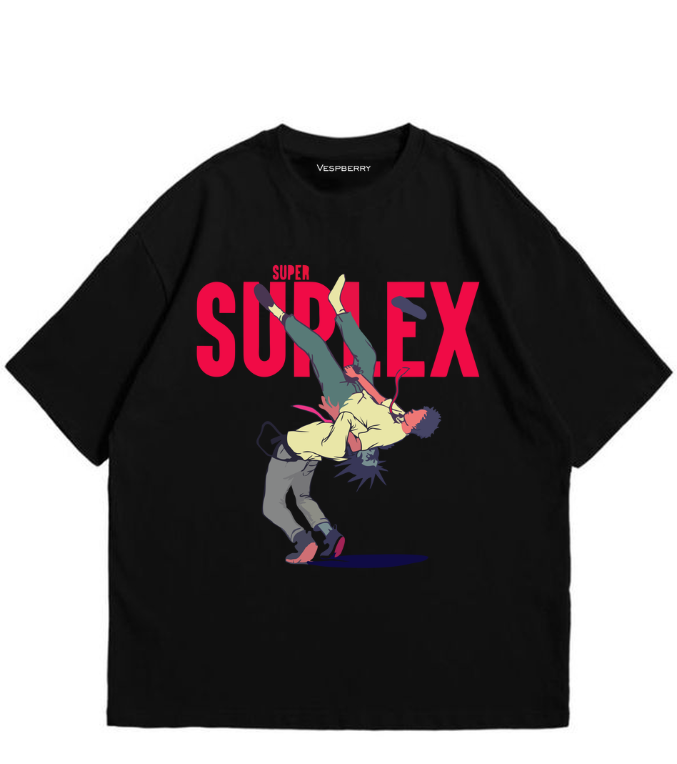 Suplex Black T Shirt for Men and Women Premium