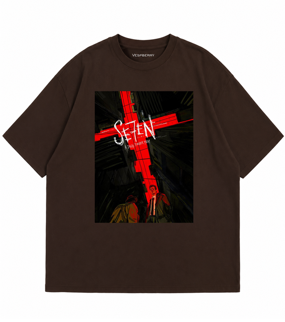 Brad Pitt Seven Brown Oversized T-Shirt for Men and Women