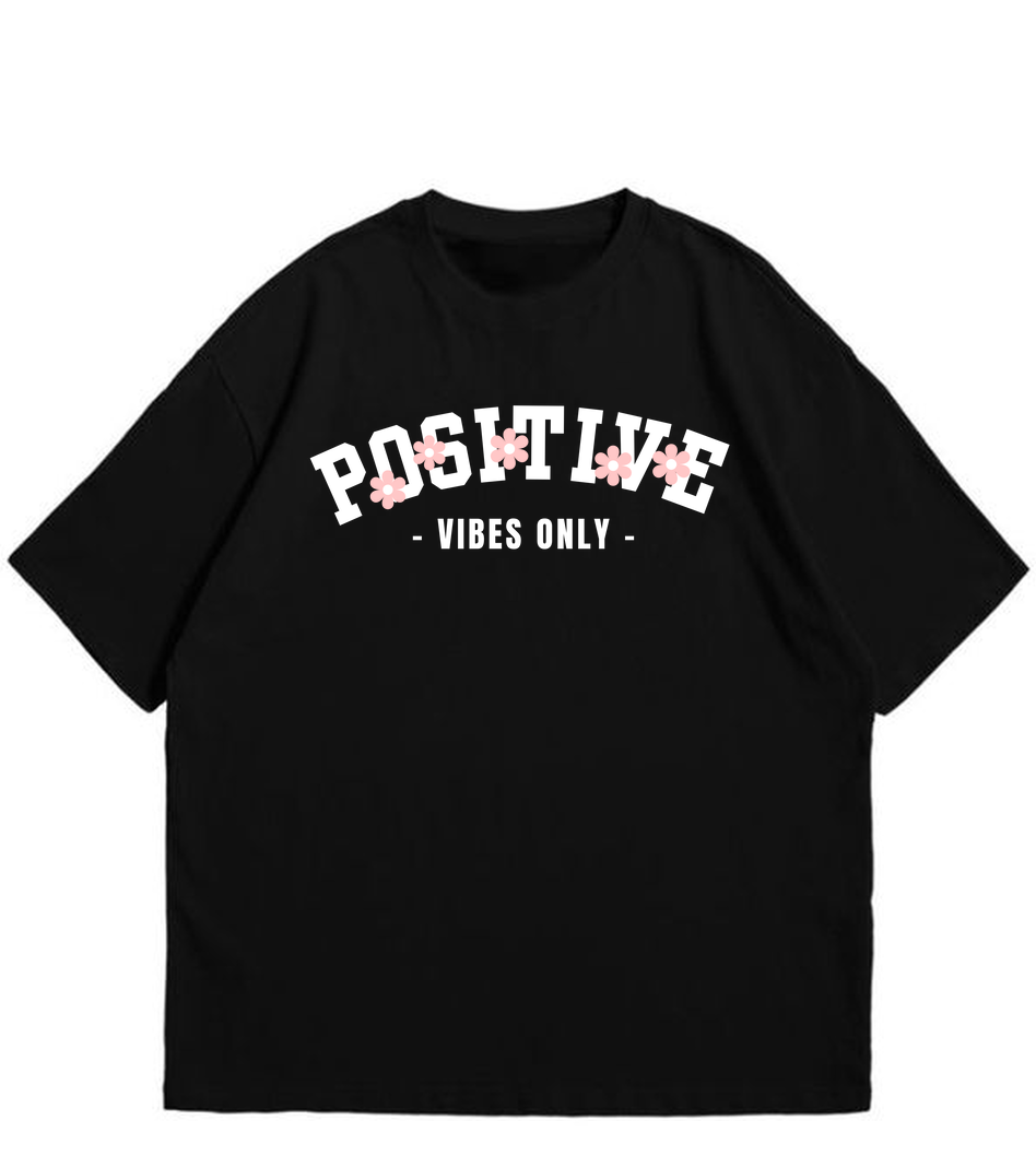 Positive Vibes Black T Shirt for Men and Women Premium