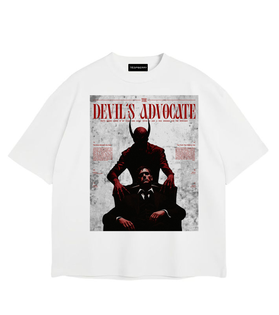 Devils Advocate Off White T Shirt for Men and Women Premium