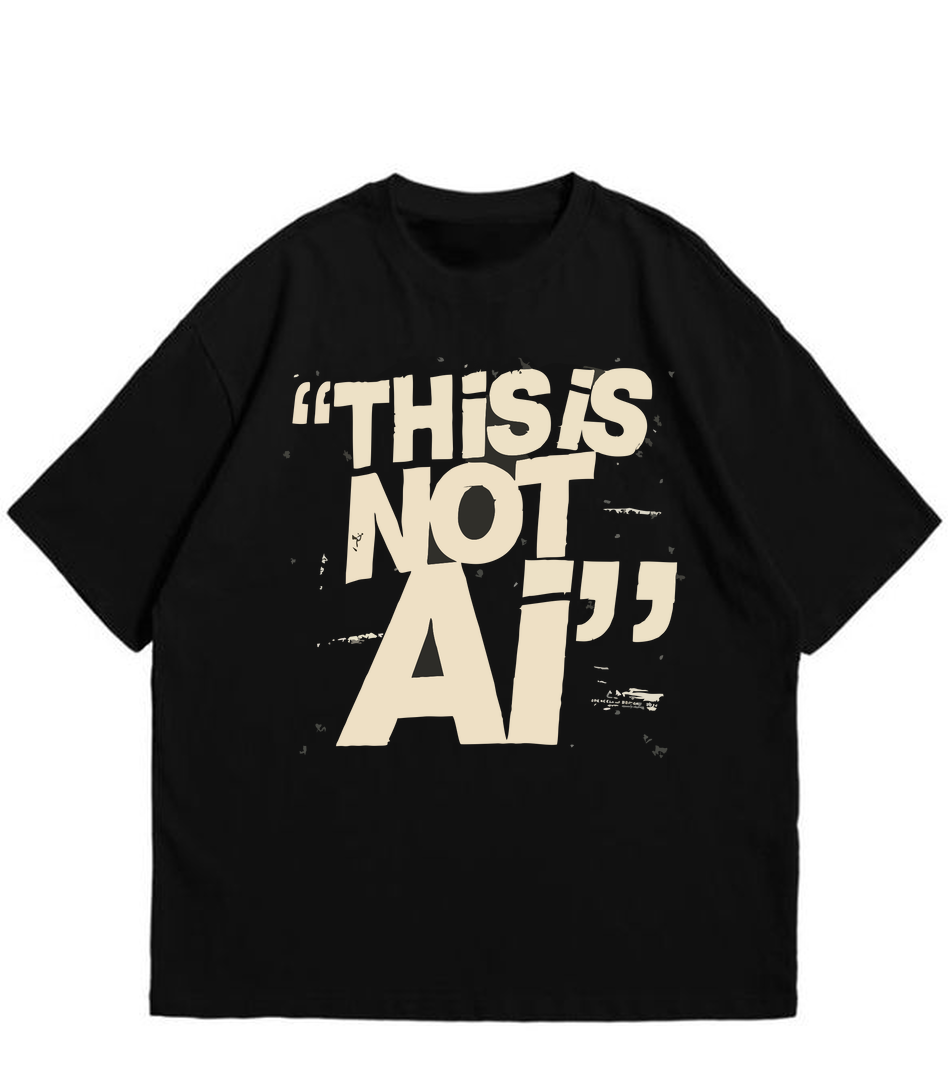 This is not AI Black T Shirt for Men and Women Premium