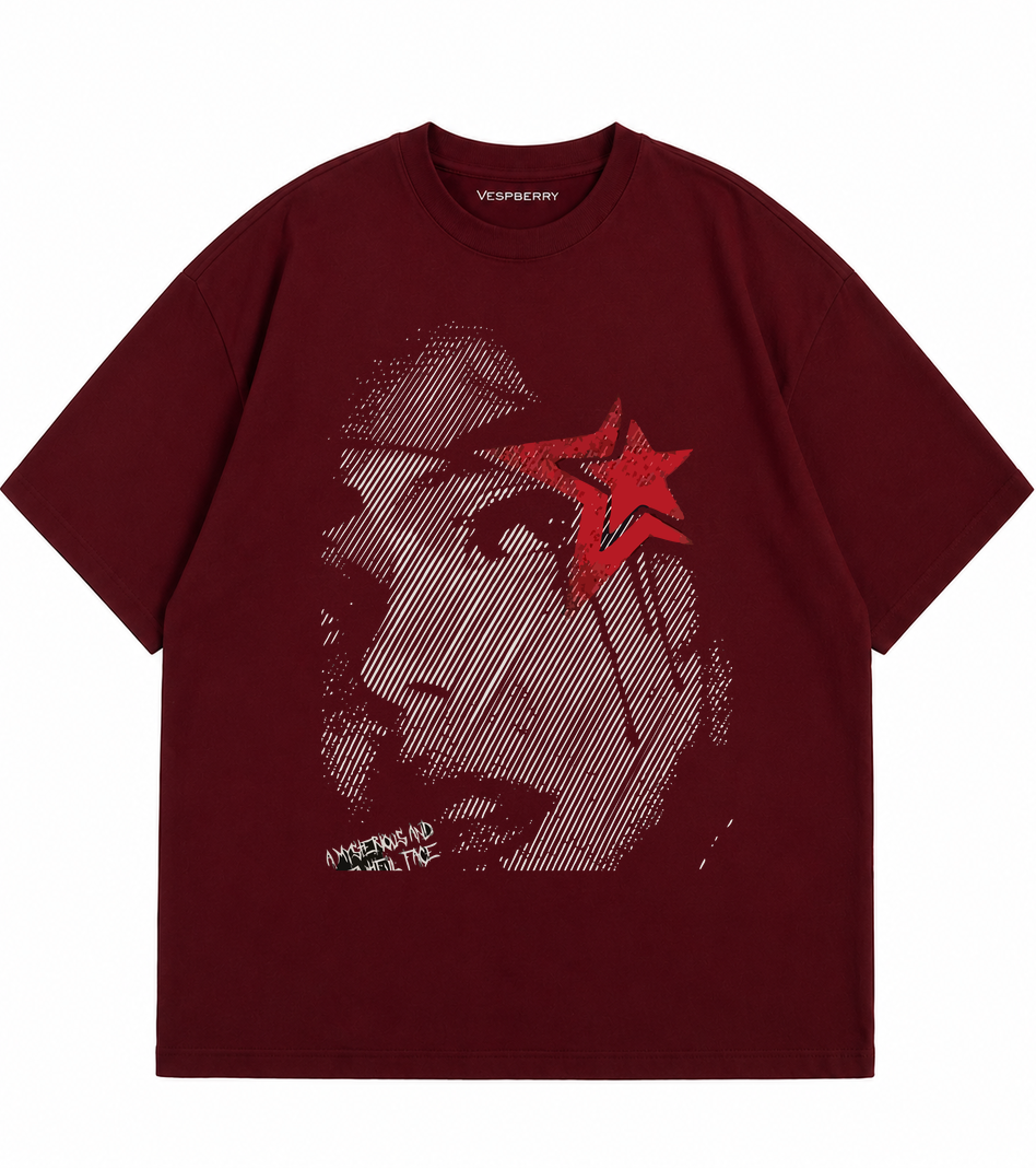 Y2K Maroon (Dark Red) Oversized T-Shirt for Men and Women
