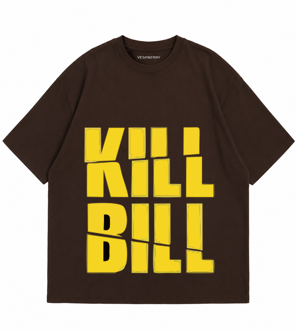 KILL BILL Brown Oversized T-Shirt for Men and Women