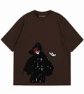 Y2k Aesthetic Brown Oversized T-Shirt for Men and Women