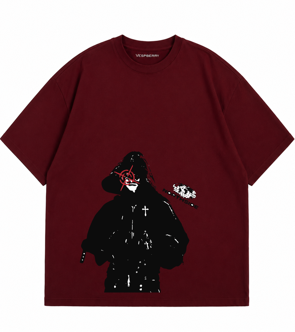 Maroon (Dark Red) Oversized T-Shirt for Men and Women