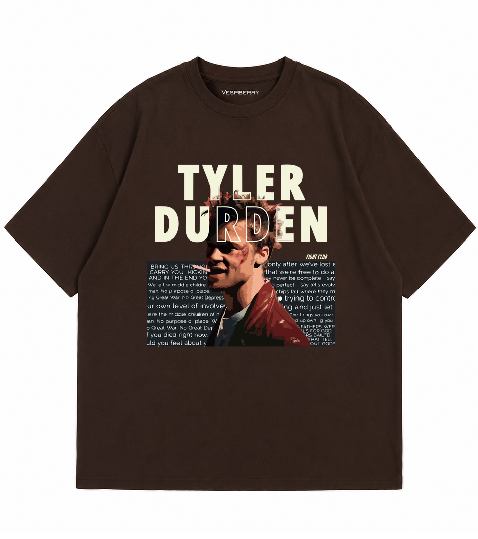 Tyler Durden Brown Oversized T-Shirt for Men and Women