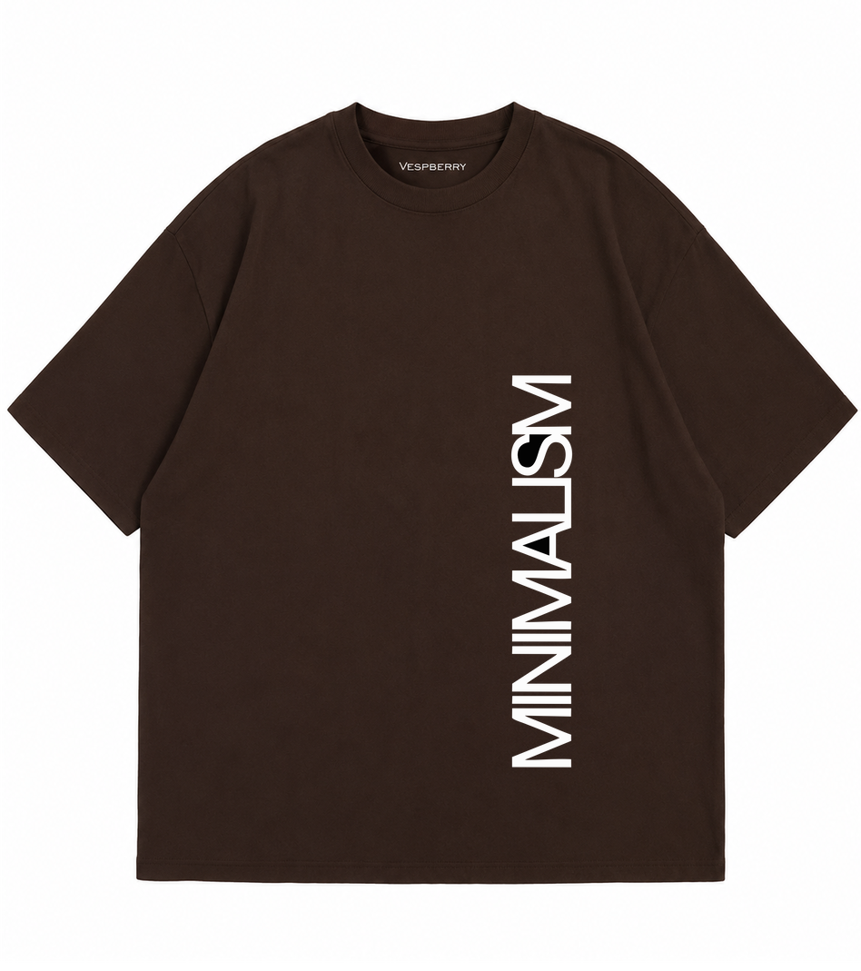 Minimalist  Brown Oversized T-Shirt for Men and Women