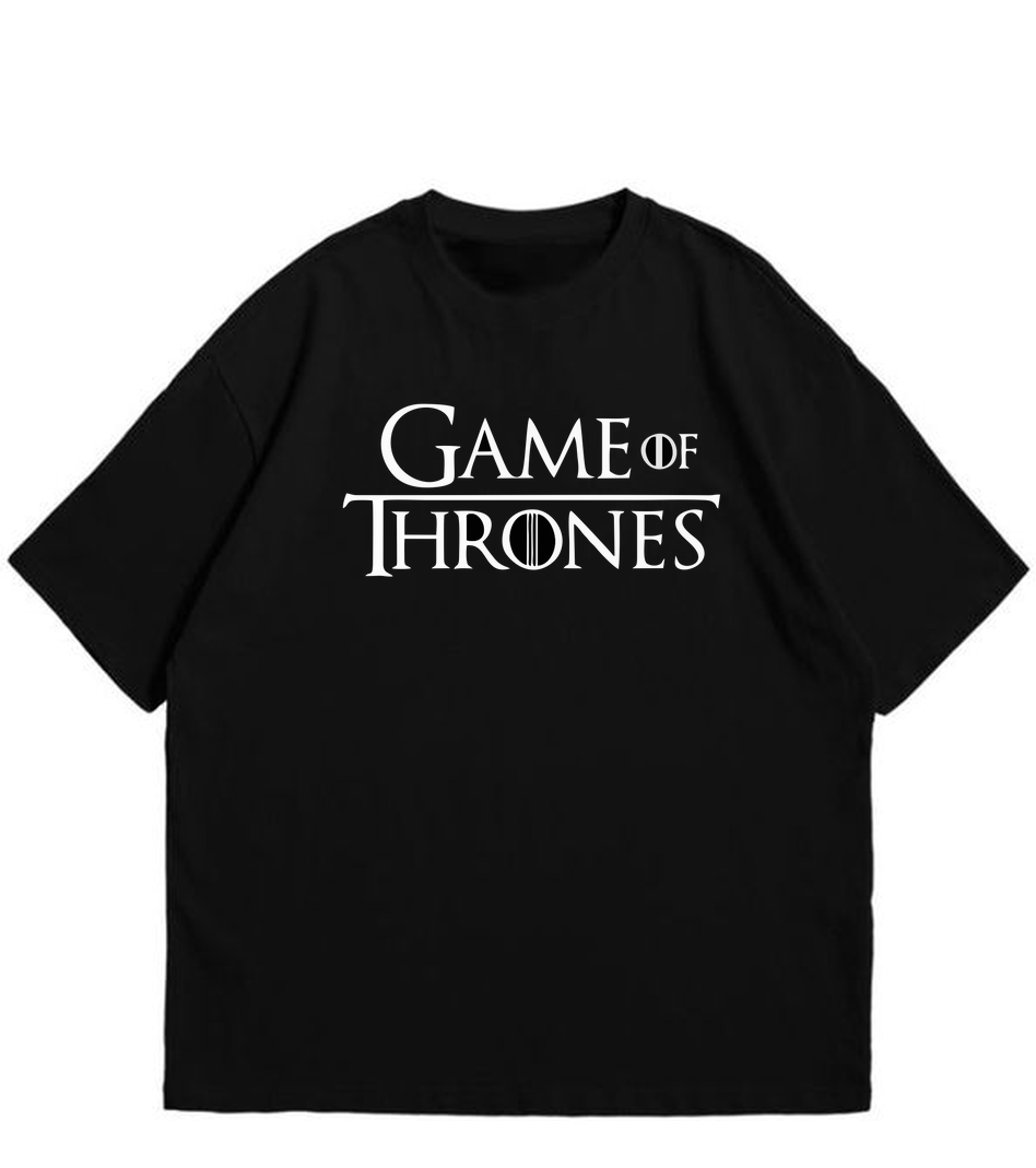 Game of Thrones Black Oversized T Shirt for Men and Women