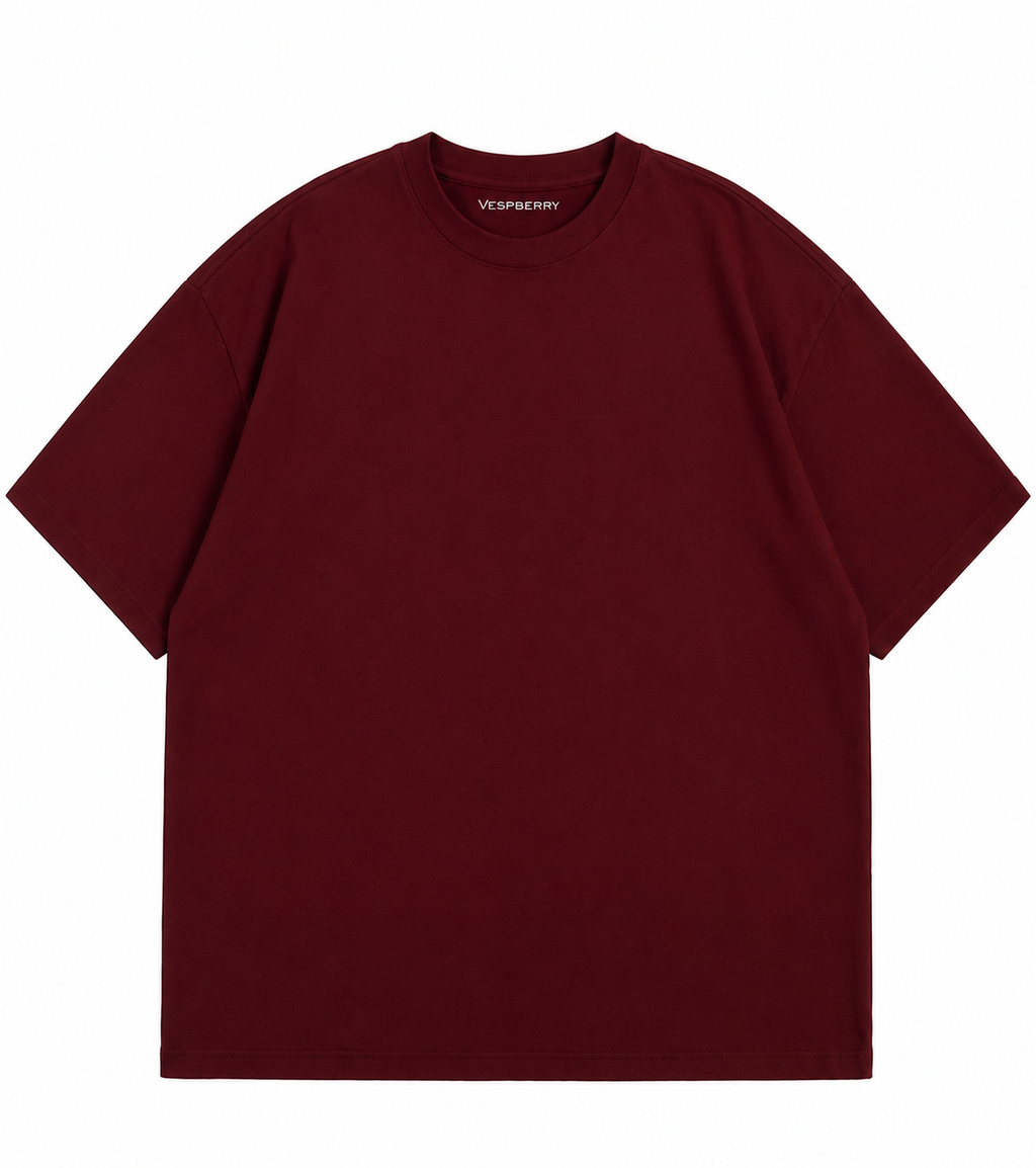 Plain Maroon (Dark Red) Oversized T-Shirt for Men and Women