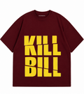 KILL BILL Maroon (Dark Red) Oversized T-Shirt for Men and Women