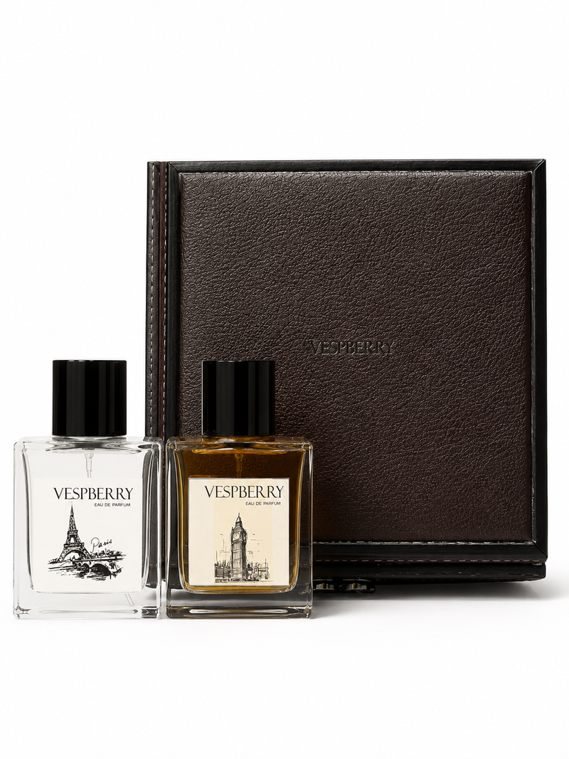 VESPBERRY Luxury Perfume Set Paris & Tower Scarlet 2 x 50ml Long Lasting Fragrance