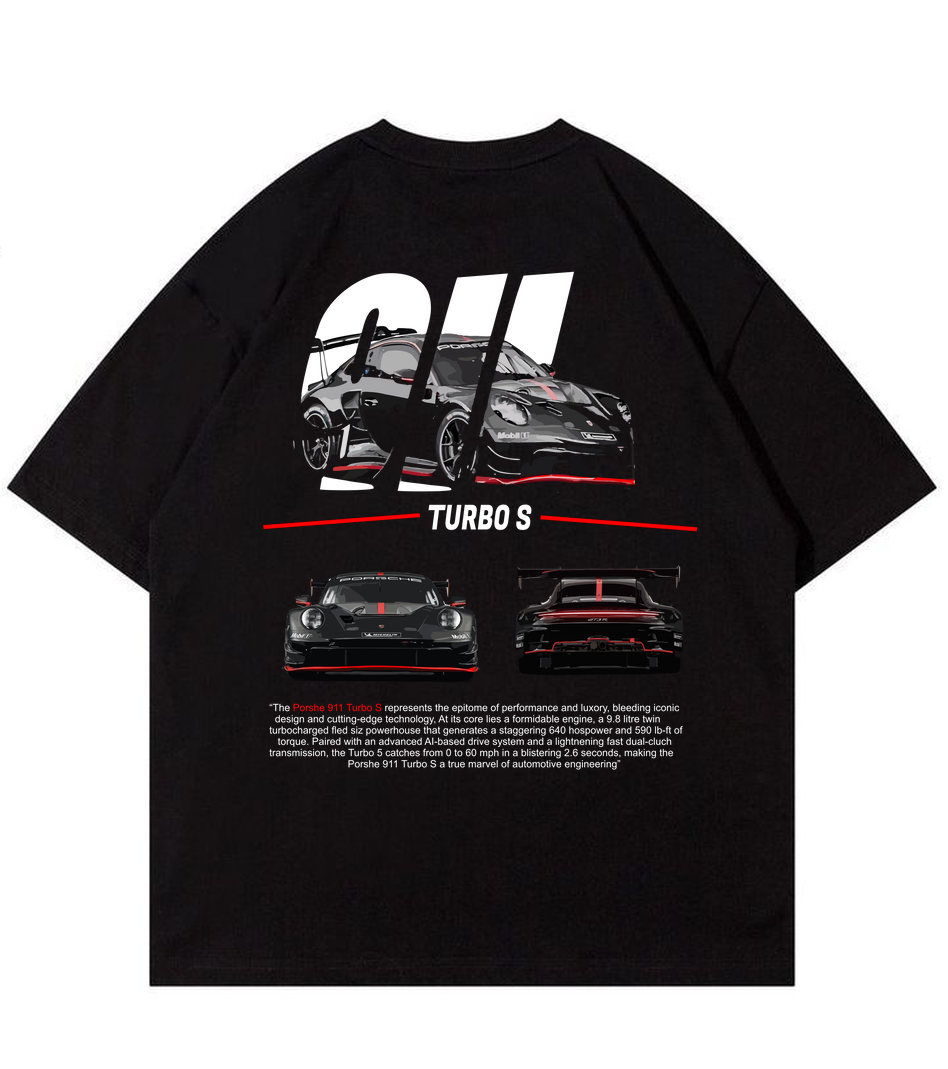 Porshe 911 Black T Shirt for Men and Women