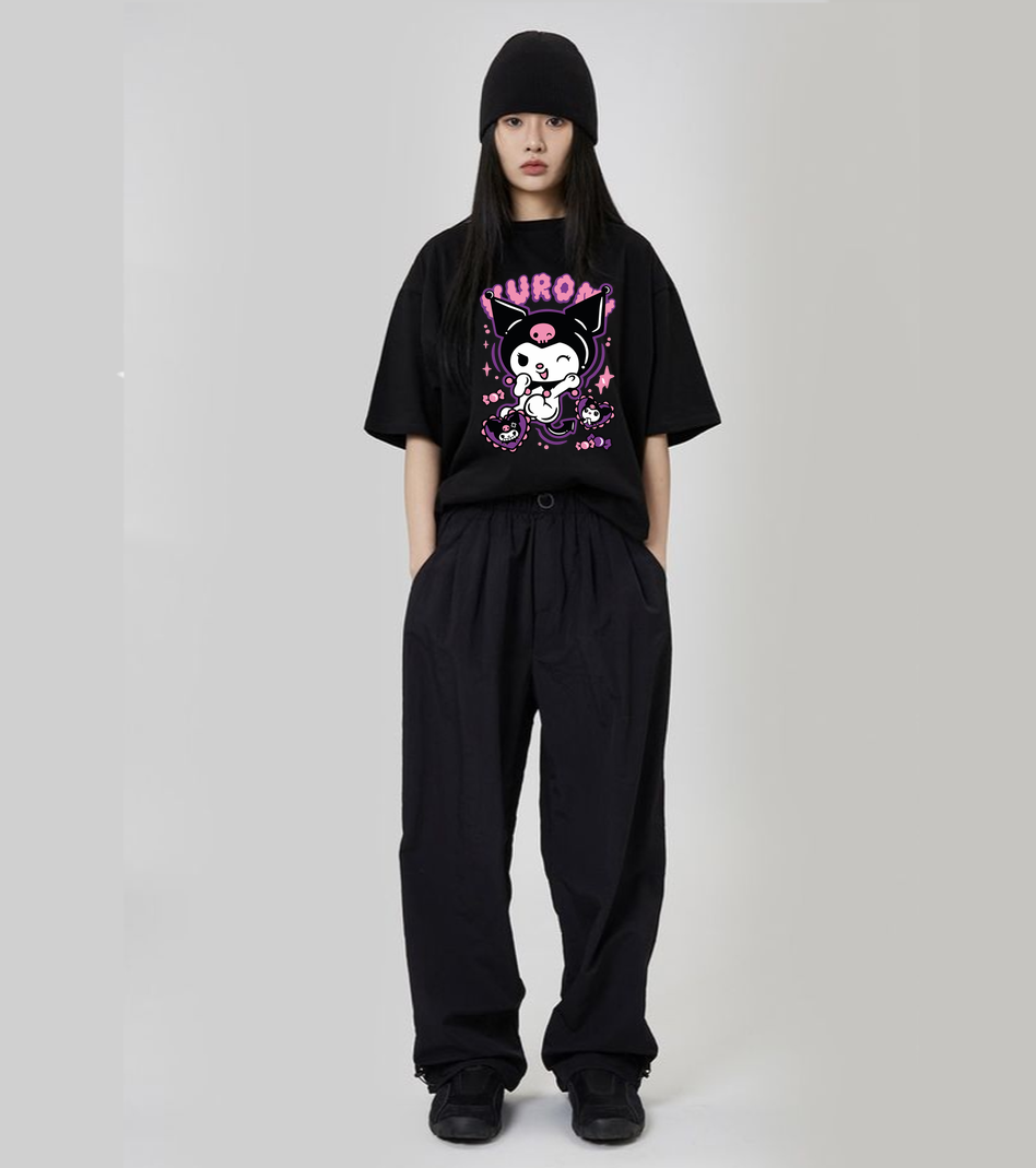 Kuromi Kitty Black T Shirt for Men and Women