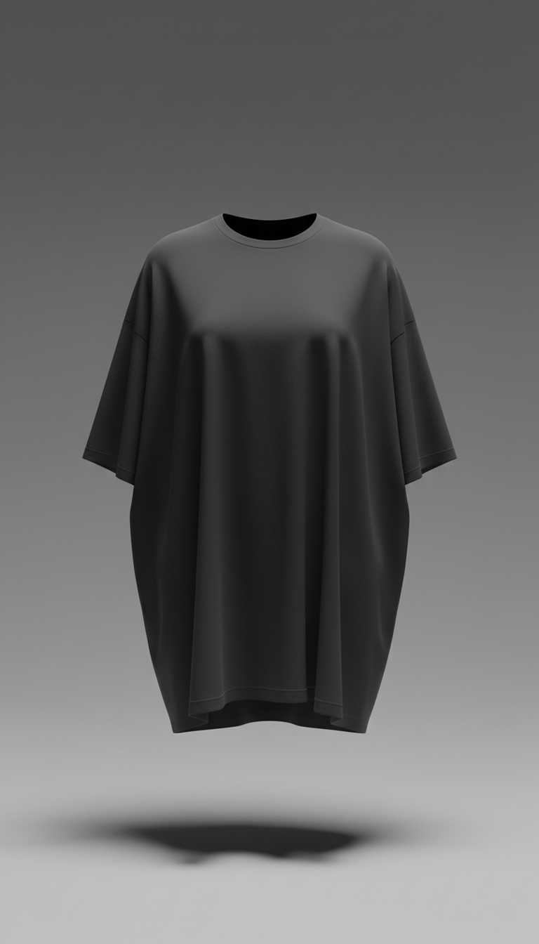 Oversized T-shirt in Charcoal Black