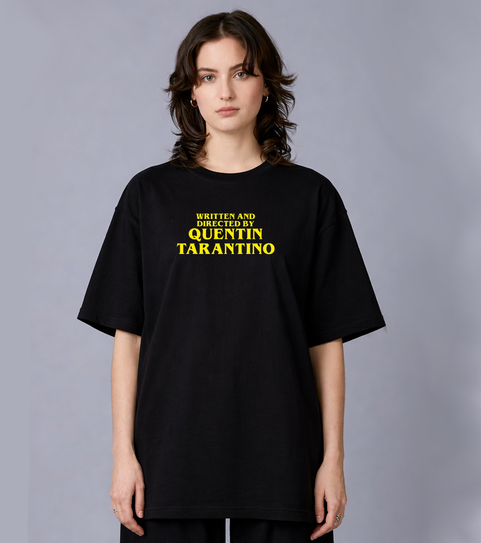 Directed By Quentin Tarantino  Black Oversized T Shirt for Men and Women