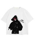 y2k Off-White Anime Black Oversized T-Shirt for Men and Women, Premium Heavy Gauge Cotton, Drop Shoulder Baggy Streetwear,x Crew Neck Half Sleeve