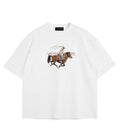 Y2k Off-White Cowboy Oversized T Shirt for Men and Women Premium Heavy Gauge Cotton Drop Shoulder Baggy Streetwear T-Shirt N2