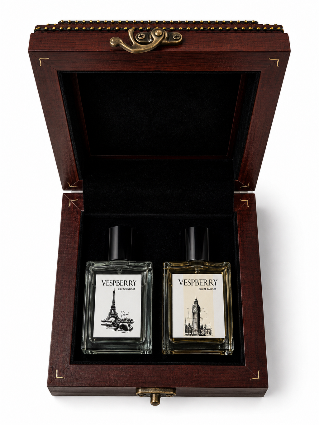 VESPBERRY Luxury Perfume Set Paris & Tower Scarlet 2 x 50ml Long Lasting Fragrance