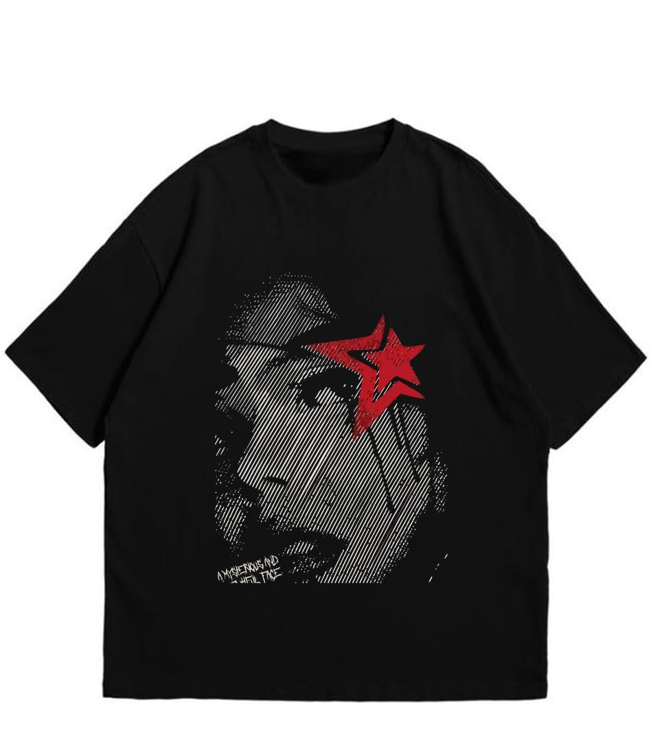 Y2k Black Oversized T Shirt for Men and Women Premium Heavy Gauge Cotton Drop Shoulder Baggy Streetwear T-Shirt