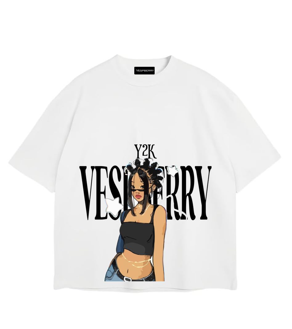 Y2k Off-White Oversized T Shirt for Men and Women Premium Heavy Gauge Cotton Drop Shoulder Baggy Streetwear T-Shirt N5