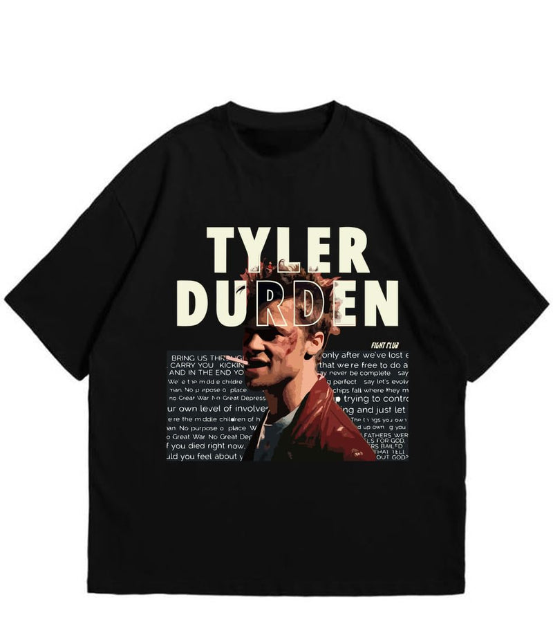 Fight Club Tyler Durden Oversized T Shirt for Men and Women Premium Heavy Gauge Cotton Drop Shoulder Baggy Streetwear T-Shirt