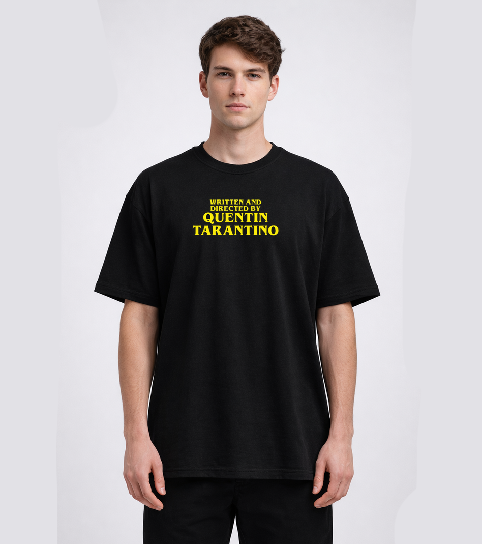 Directed By Quentin Tarantino  Black Oversized T Shirt for Men and Women