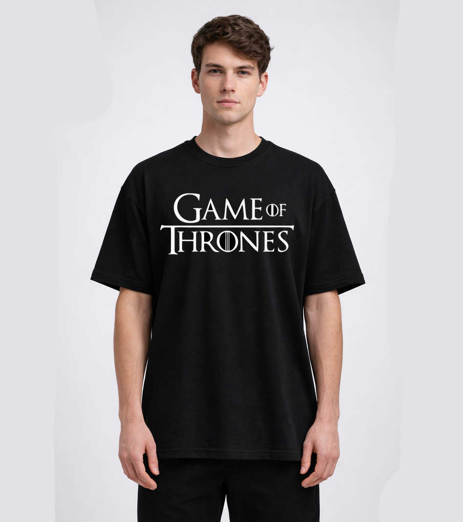 Game of Thrones Black Oversized T Shirt for Men and Women