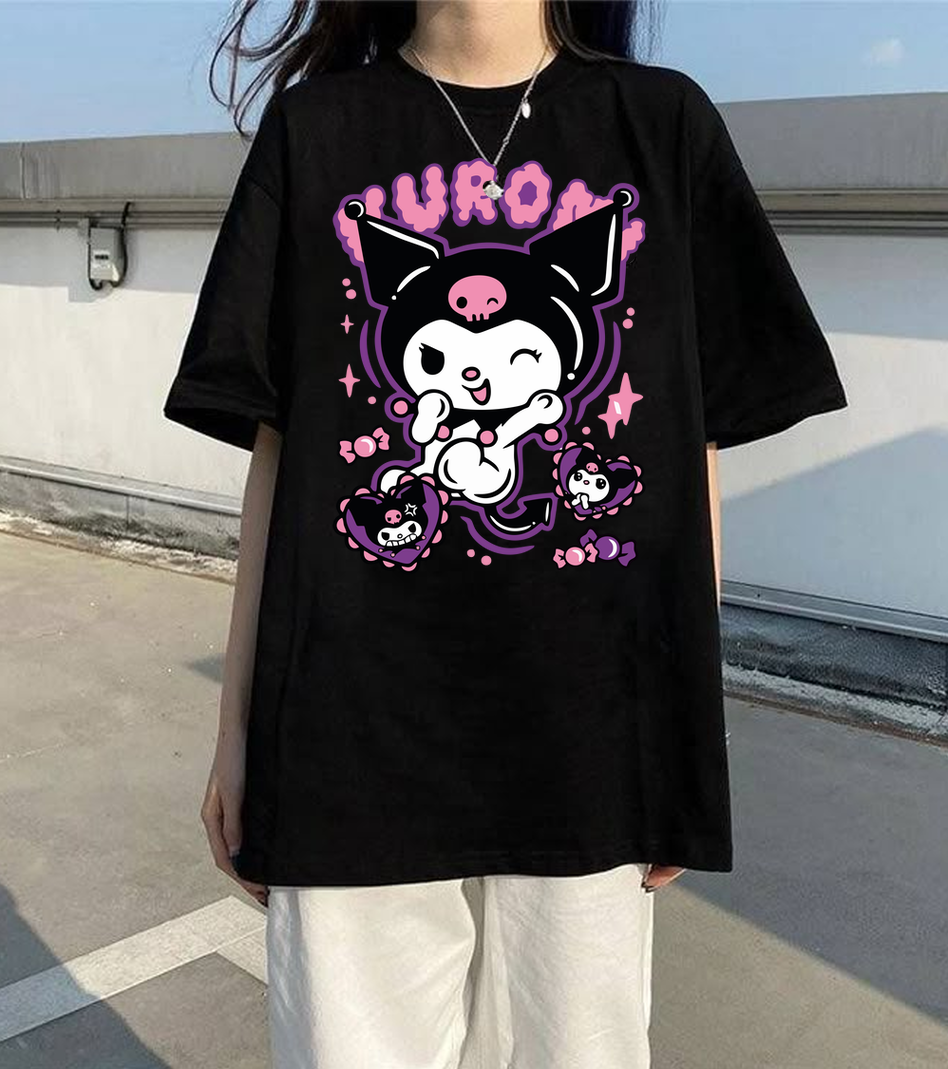 Kuromi Kitty Black T Shirt for Men and Women