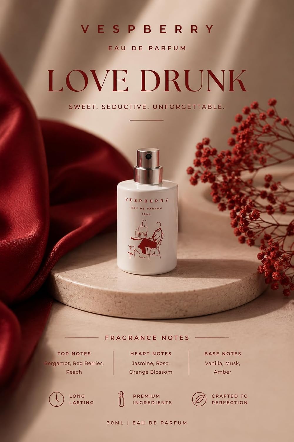 Love Drunk Unisex Perfume for Men & Women|30ml Long-Lasting Parfum Fragrances - A Notch above EDP, EDT & EDC|Perfume For Man & Perfume for Woman |Cinnamon, oud & Bergamot Notes|