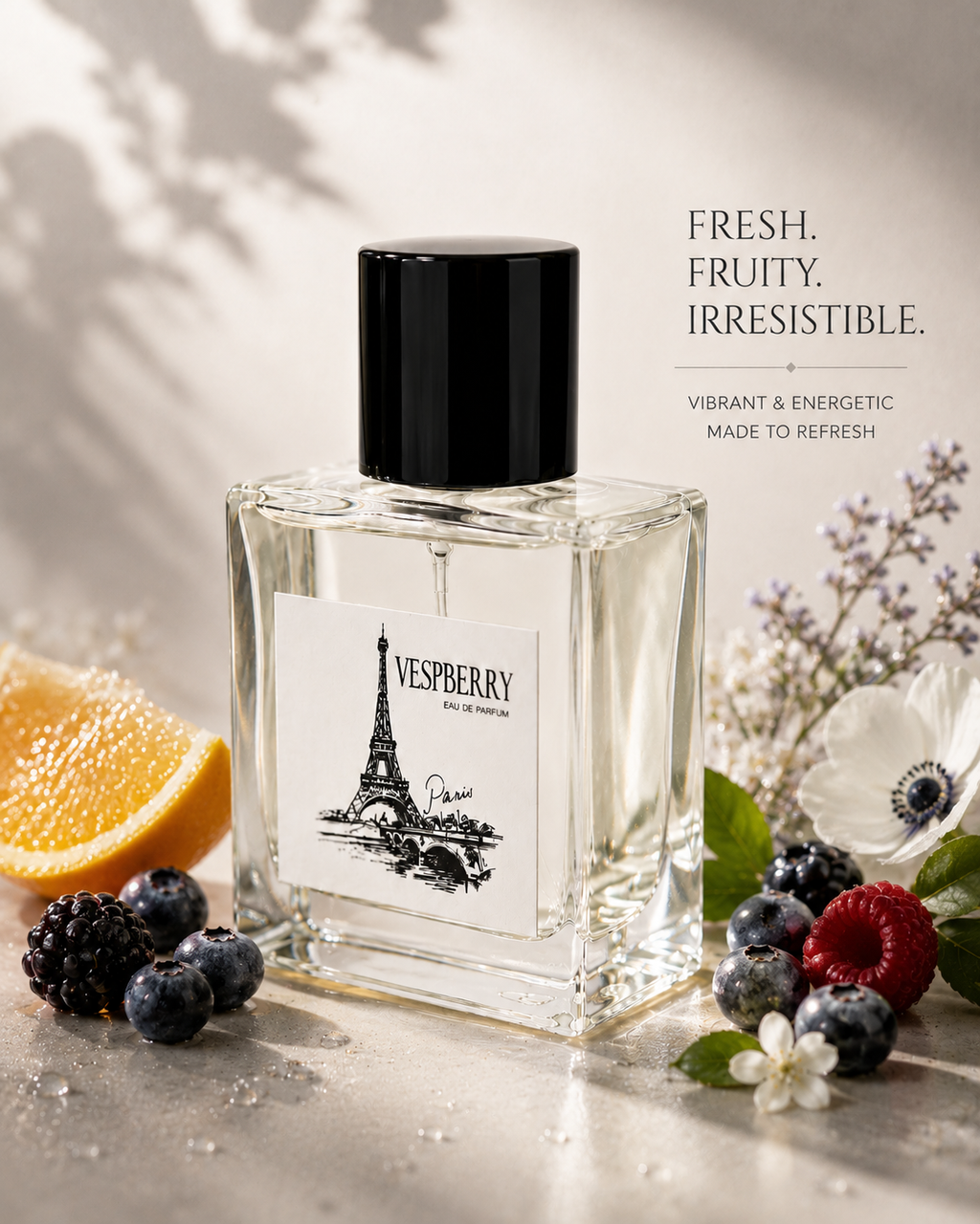 VESPBERRY Luxury Perfume Set Paris & Tower Scarlet 2 x 50ml Long Lasting Fragrance
